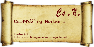 Csiffáry Norbert névjegykártya