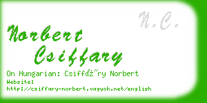 norbert csiffary business card